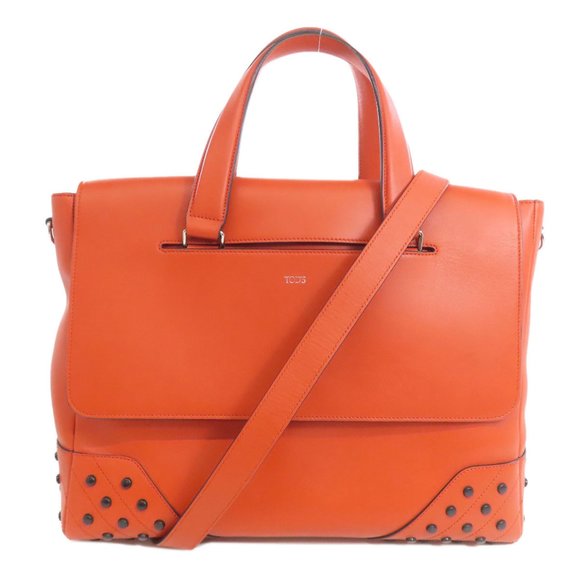 Tod's Handbags - TOD'S Orange Leather Tote Bag